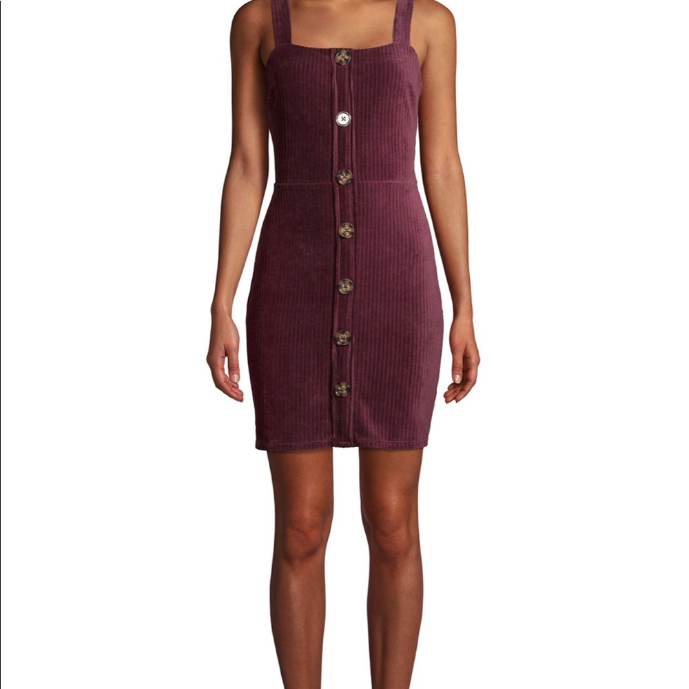 Plus Size Front Button Ribbed Dress